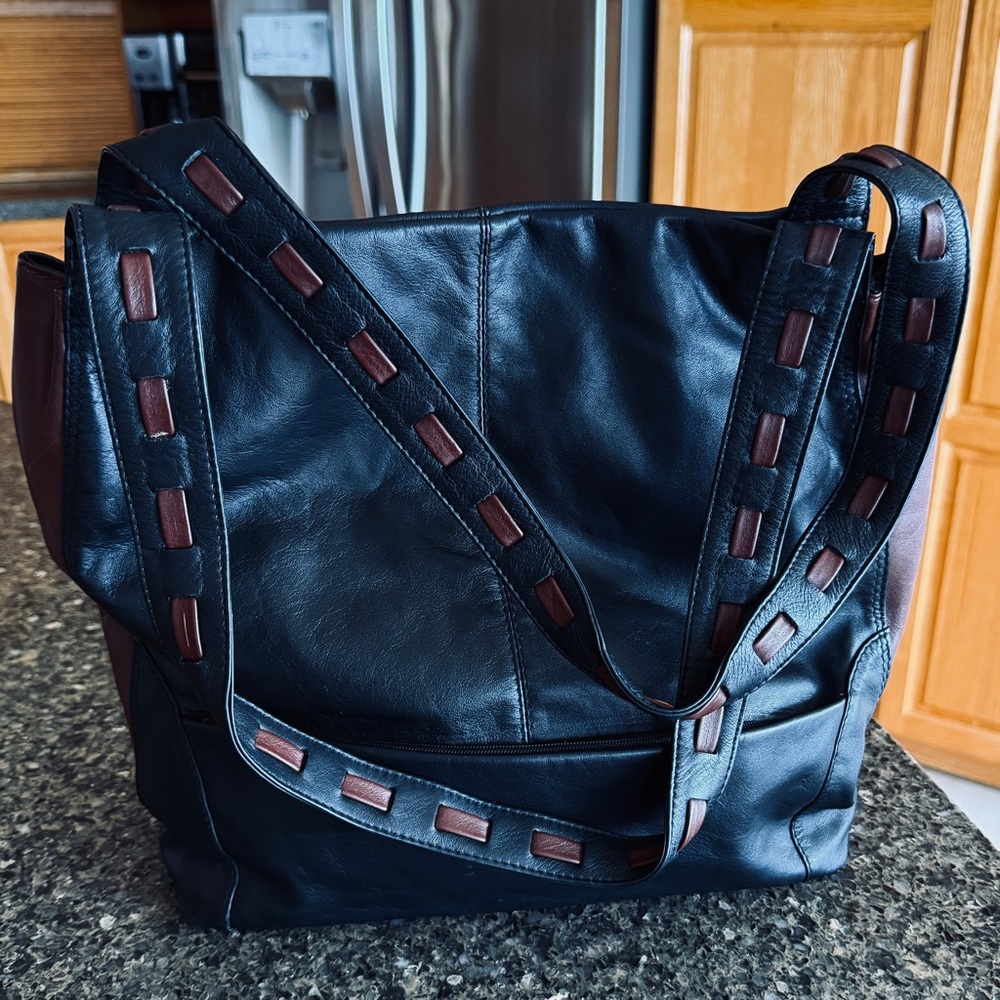 Large Derek Alexander Leather Shoulder Bag